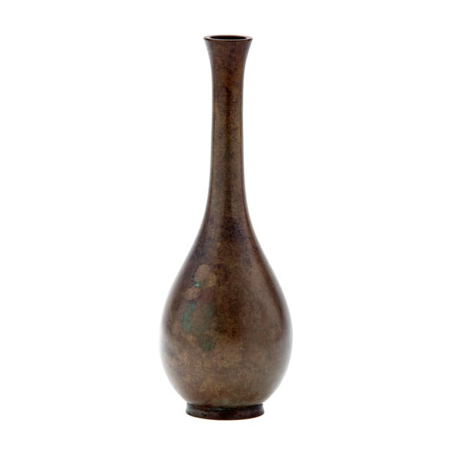 Mid 20th Century Mid 20th Century Japanese Bronze Bud Vase With Smooth Finish For Sale - Image 5 of 9