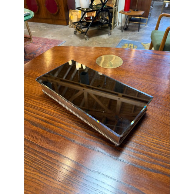 1960s 1960s Rectangular Wood Box With Smoked Glass Lid For Sale - Image 5 of 7