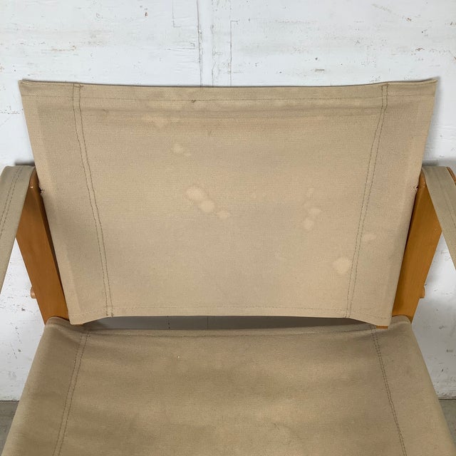 Vintage Sling Style Safari Campaign Lounge Chair For Sale In Philadelphia - Image 6 of 12