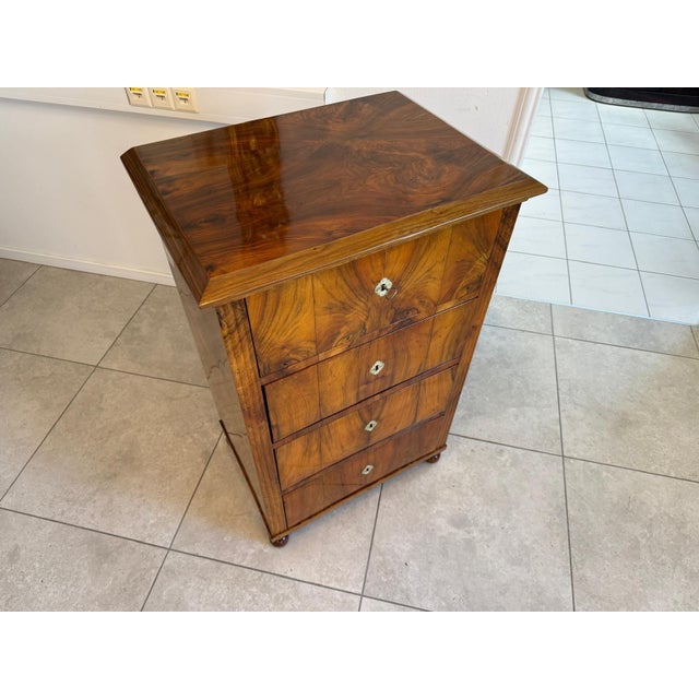 Biedermeier Week Chest in Walnut For Sale - Image 9 of 12