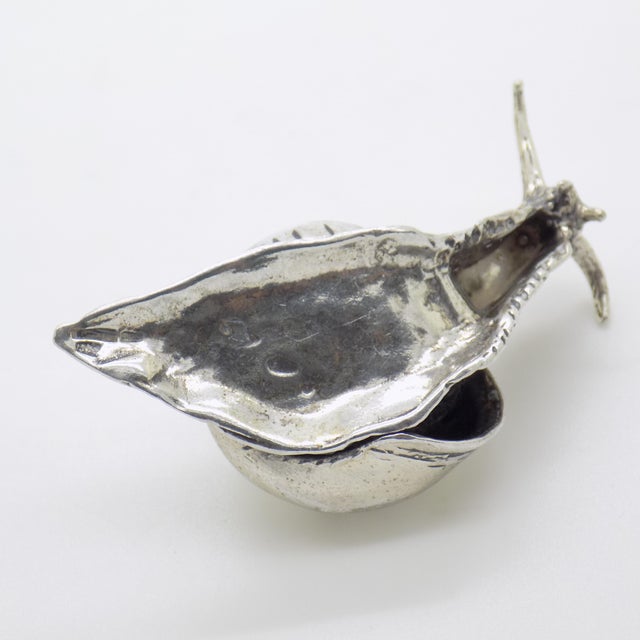 Silver Vintage Italian Handmade Genuine Sterling Silver Life Size Snail Solid Figurine Sculpture For Sale - Image 8 of 11