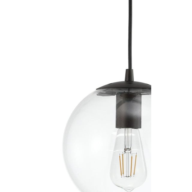 Metal & Glass Globe LED Pendant, Clear & Oil Rubbed Bronze Chairish