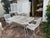 Large Vintage Table and Wrought Iron Table & 5 Chairs For Sale - Image 4 of 11
