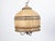 English Vintage English Rustic Wooden Barrel Light Fixture with Three Scrolling Arms For Sale - Image 3 of 10