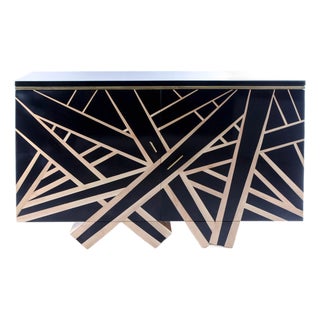 Lines Buffet in Black Pear Wood and White Holly by Aymeric Lefort For Sale