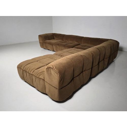 Modular Strips Sofa in Brown Velvet by Cini Boeri for Arflex, 1970s, Set of 5 For Sale - Image 11 of 11