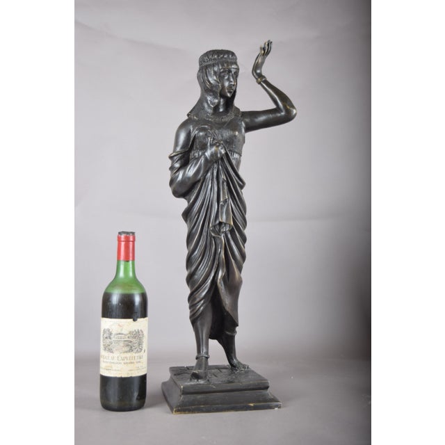 1920s Egyptian Revival Female Figure in Patinated Metal, 1920s For Sale - Image 5 of 15