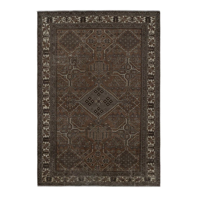 Vintage Persian Rug With Brown and Gray Transitional Patterns by Rug & Kilim For Sale