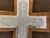 Large wooden wall Cross with ornate silver overlay. The Cross was part of the decor in our Santa Fe, New Mexico family...