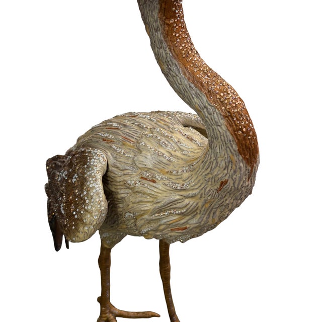 Jay Strongwater Lily Pad Crane Statue Signed For Sale - Image 4 of 7