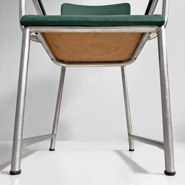 Italian Metal and Faux Leather Chairs by Maltoni Carlo Arredi Metallici, 1930s, Set of 2 For Sale - Image 9 of 18