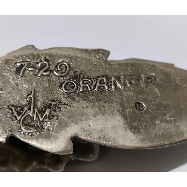 1950s Metalcrafters Solid Brass Orange Leaf 7-29 Paper Clip For Sale - Image 10 of 13