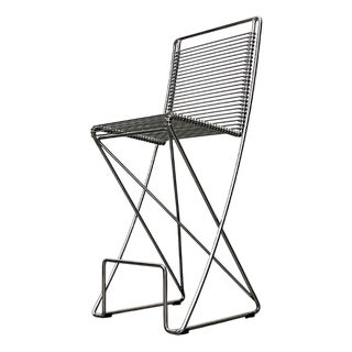 Postmodern German Kreuzschwinger Kitchen Barstool by Till Behrens for Meyer Stahlmöbel, 1980s For Sale