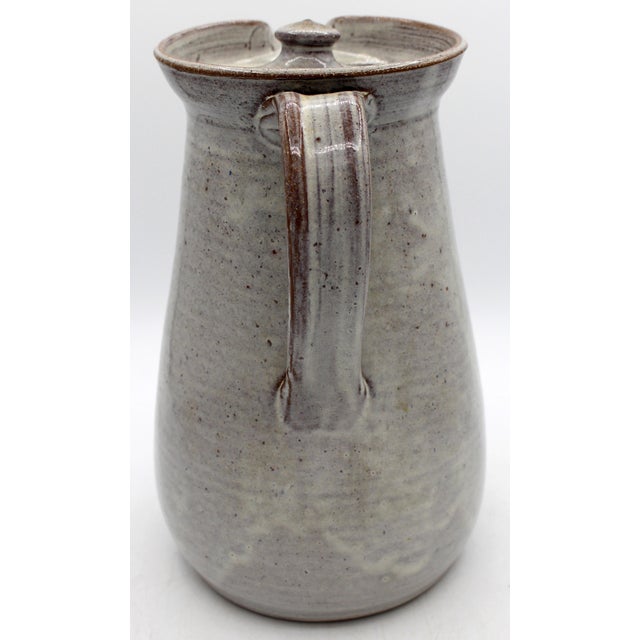 1994 North Carolina Sid Luck Large Pottery Lidded Pitcher For Sale - Image 4 of 9