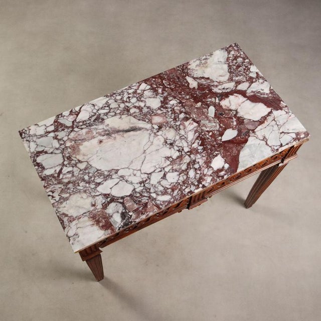 Neoclassical Walnut Console with Marble Top For Sale - Image 10 of 13