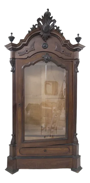Antique Cabinet in Walnut Wood with Glass