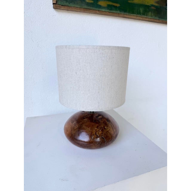 Brutalist Olive Wood Table Lamp, 1970s For Sale - Image 9 of 18