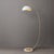 Mid-Century Modern Luna Bella Chairside Arc Floor Lamp - 60", Matte White/Gold-Leaf Shade, Weathered Brass, Marble Base, Floor Dimmer For Sale - Image 3 of 17