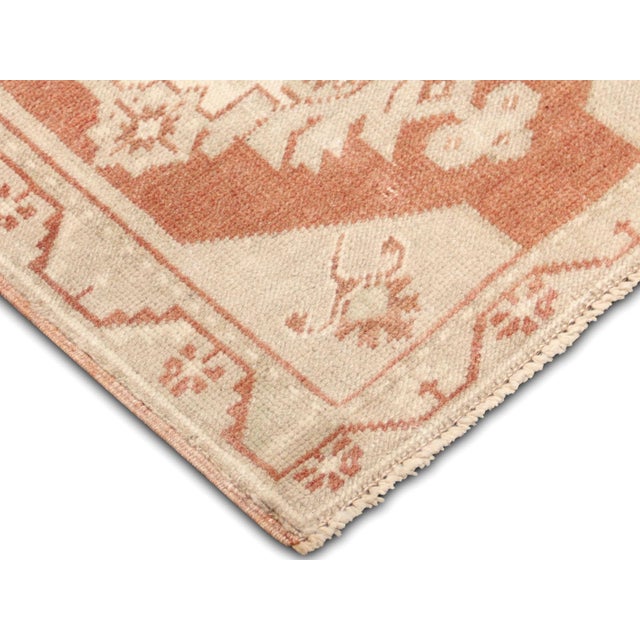 1960s Turkish Oushak Rug - 1'8" x 3'6", A Turkish Oushak Yastic is a type of small rug that originated in the Oushak...