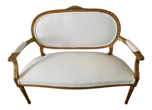 1940s Giltwood Louis XV Style Settee