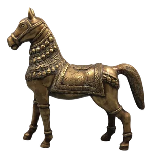 Vintage Handmade Brass Horse Statue, 1960s