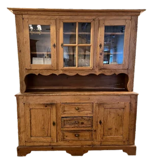 19th Century Irish Pine Bookcase Cabinet or Hutch