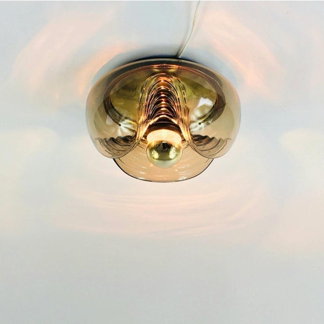 1970s Space Age Glass Wave/Futura Ceiling Light by Koch & Lowy for Peill & Putzler, Germany, 1970s For Sale - Image 5 of 10