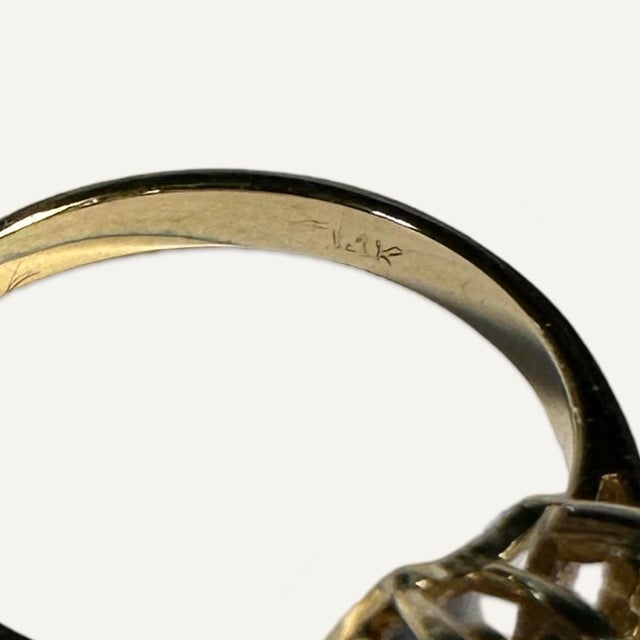 1950s 1950s Lady’s Diamond Starburst Engagement Style Ring in 14k Yellow Gold Size 5.75 For Sale - Image 5 of 5