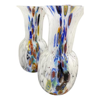 Contemporany Vases in Murrine Murano Glass from Simoeng, Set of 2 For Sale