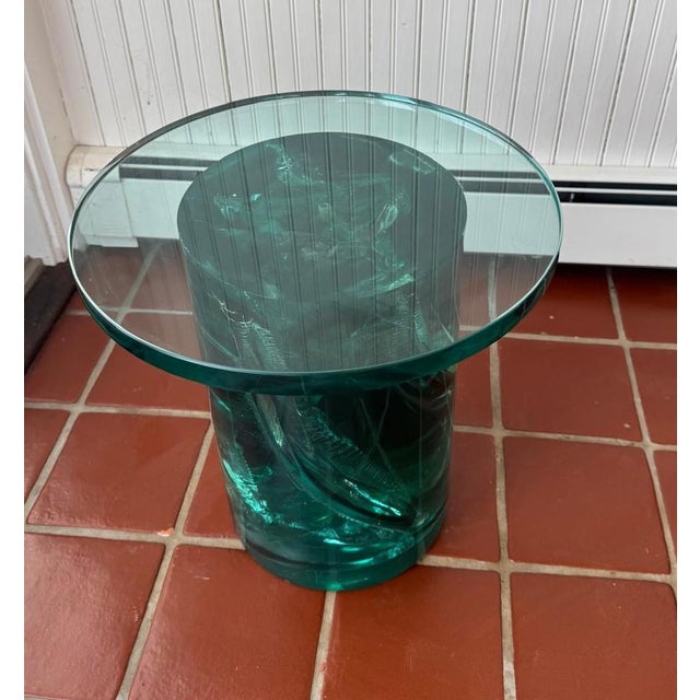 1980s Resin Accent Table With Glass Top For Sale - Image 4 of 13