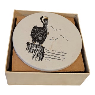 1970s Stone Coasters Pelican with box - Set of 4 For Sale