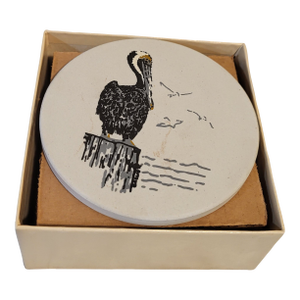 1970s Stone Coasters Pelican with box - Set of 4