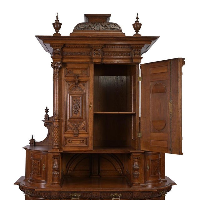 Oak Buffet Cabinet, Belgium or Netherlands, 1870-1880s For Sale - Image 3 of 13