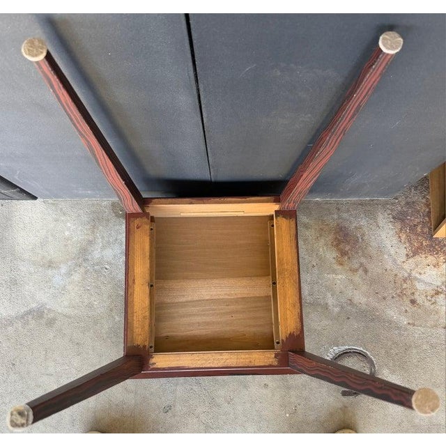 Signed Birds Eye Maple Side Table For Sale - Image 4 of 6