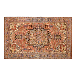 Antique Hand-Knotted Persian Heriz Oriental Carpet