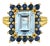 Nina Zhou Margaret Aquamarine Sapphire Cocktail Ring in 14k Yellow Gold (All Sizes Available) For Sale