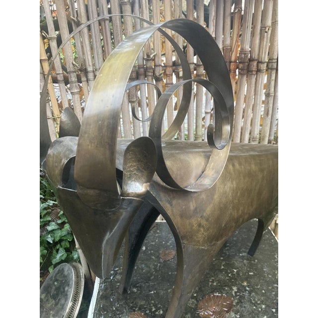 Large Handmade Ram Sculpture in Brass, 1970s For Sale - Image 17 of 18