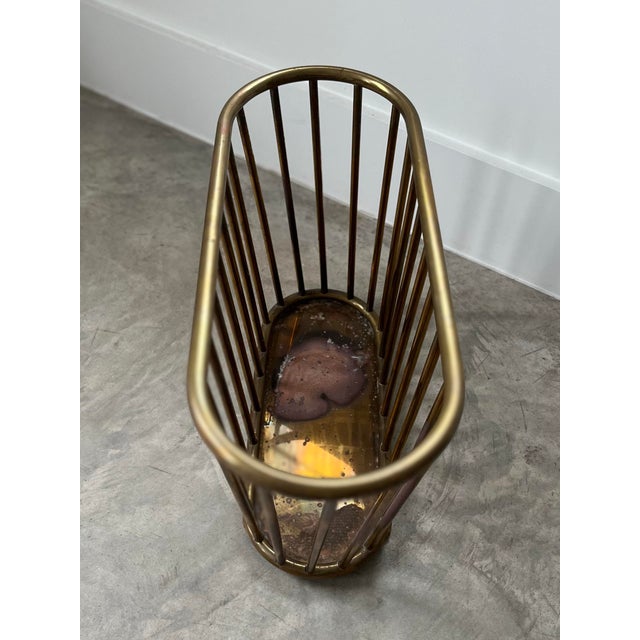 Brass 1960s Gump's San Francisco MCM Brass Magazine Rack For Sale - Image 8 of 12