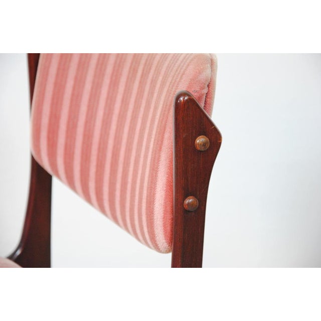 Danish Dining Chairs in Tanned Oak and Pink Upholstery attributed to Poul Hundevad, 1970s, Set of 6 For Sale - Image 12 of 15