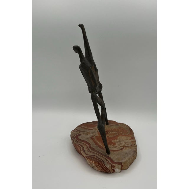 Mid Century Bronze Ballet Sculpture Brutalist Signed Katz For Sale - Image 4 of 7