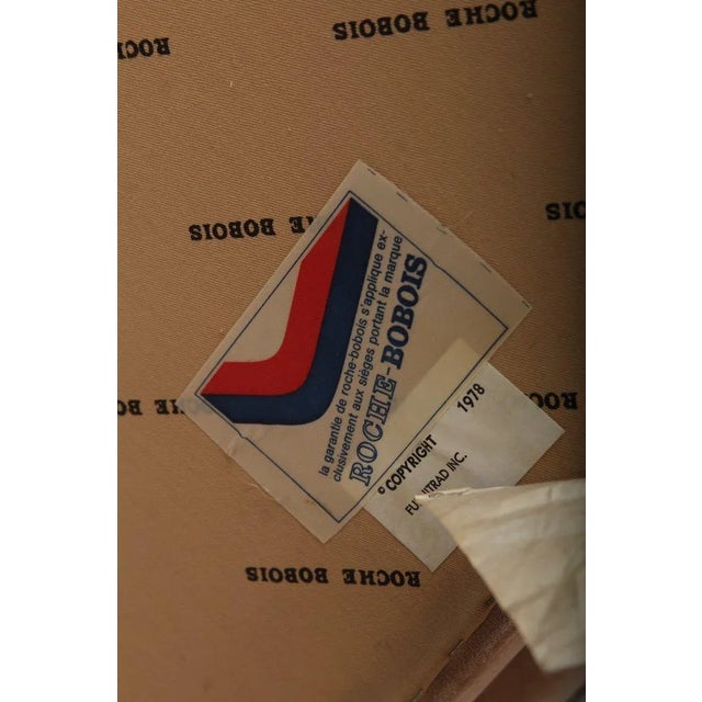 Mid-Century Modern Vintage Roche Bobois Modular Ottoman with Suede Upholstery and Leather Piping For Sale - Image 3 of 3