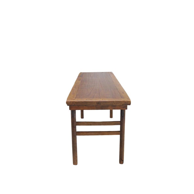 83" Long Elm Console Table For Sale - Image 4 of 8