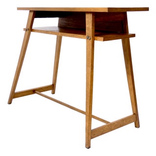 Vintage French Console Table in Oak, 1950s For Sale