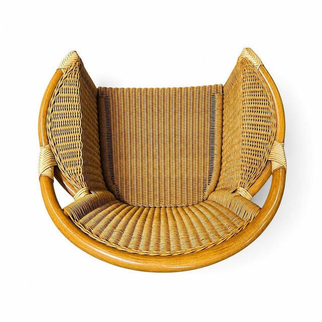 Wicker and Bamboo Patio Chairs in Alcantara, 1980s, Set of 2 For Sale - Image 13 of 16