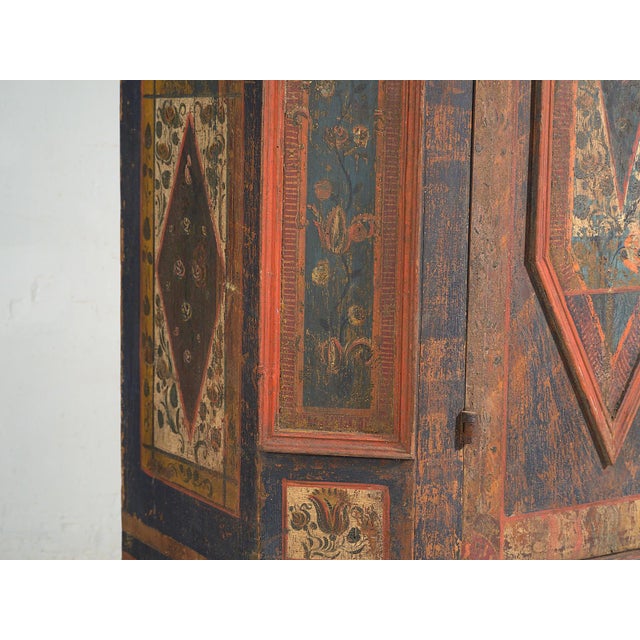Antique Polychrome Wood Wardrobe For Sale - Image 6 of 18