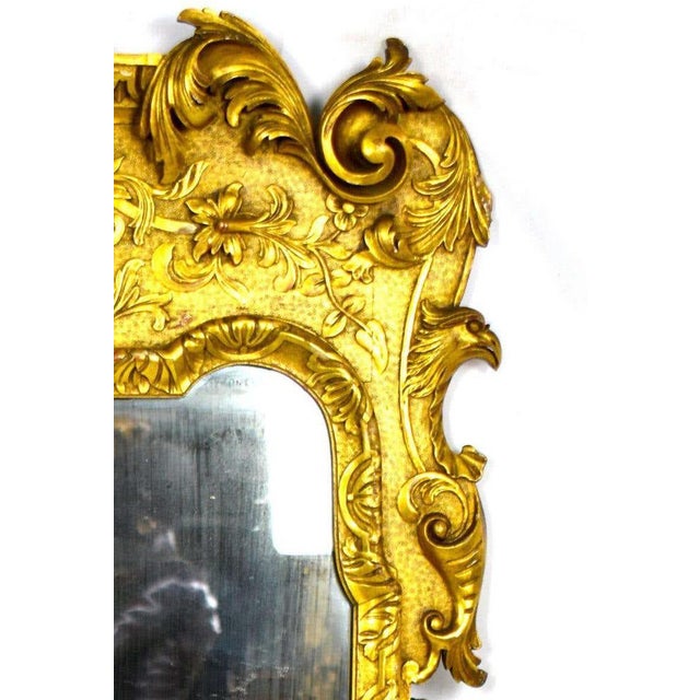 French Carved and Gilded Wood Wall Mirror with Cherub & Acanthus Design For Sale - Image 5 of 6