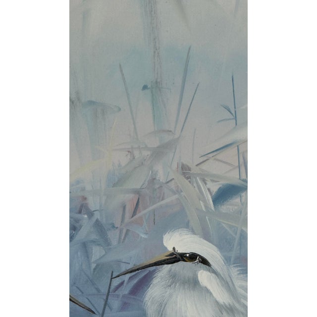 Sky Blue 1980s Palm Beach Regency Vanguard Studio Style Original Champagne Gilt Coastal Oil Painting Signed Bruce For Sale - Image 8 of 12