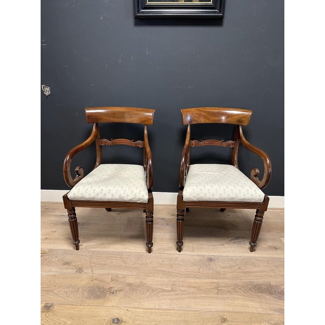 Brown Antique Dining Chairs in Mahogany, Set of 6 For Sale - Image 8 of 12