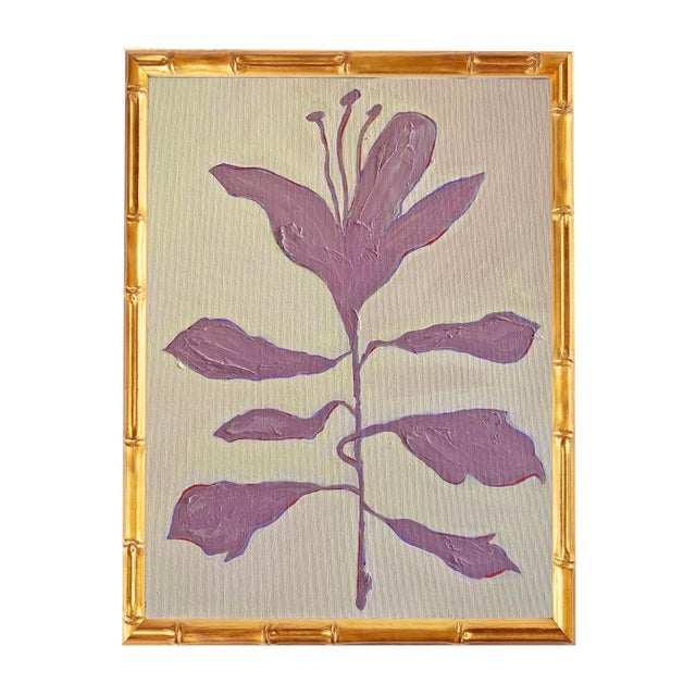 Original Framed Acrylic Botanical Painting, Organic Boho Art Floral Wall Art by Tatiana Duperault For Sale In West Palm - Image 6 of 6