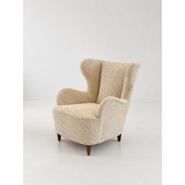 Fabric and Wood Lounge Chairs, 1950s, Set of 2 For Sale - Image 3 of 7